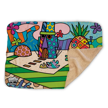 SpongeBob SquarePants Britto Bikini Bottom Sherpa Blanket - Paramount Shop