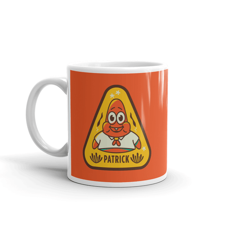 SpongeBob SquarePants Sponge on the Run Patrick Badge White Mug - Paramount Shop