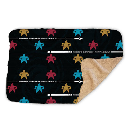 Star Trek: Voyager Coffee in that Nebula Badge Sherpa Blanket - Paramount Shop