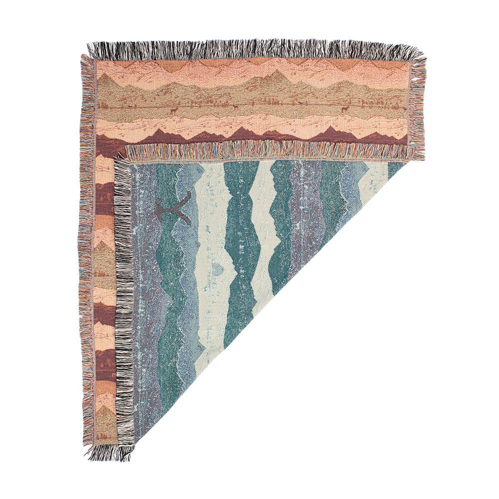 Yellowstone Mountains Pattern Woven Blanket - Paramount Shop