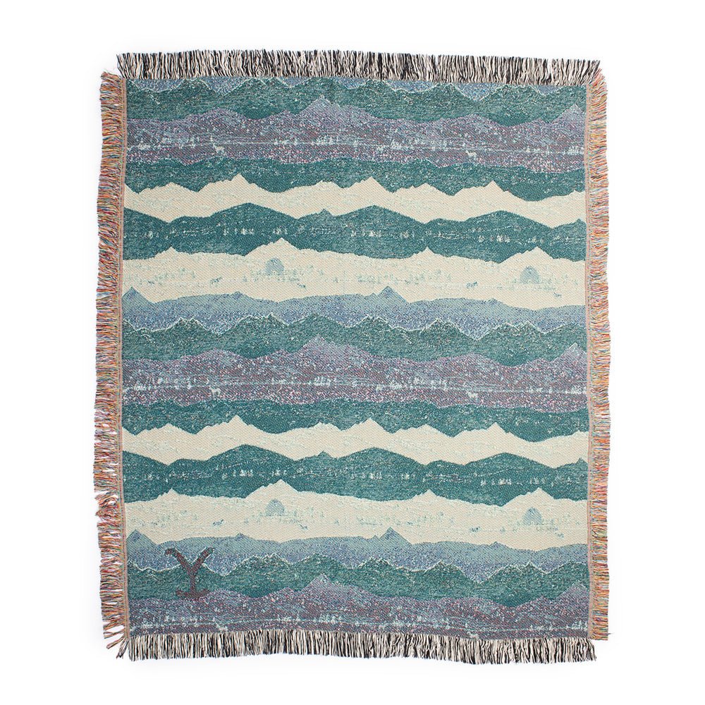 Yellowstone Mountains Pattern Woven Blanket - Paramount Shop