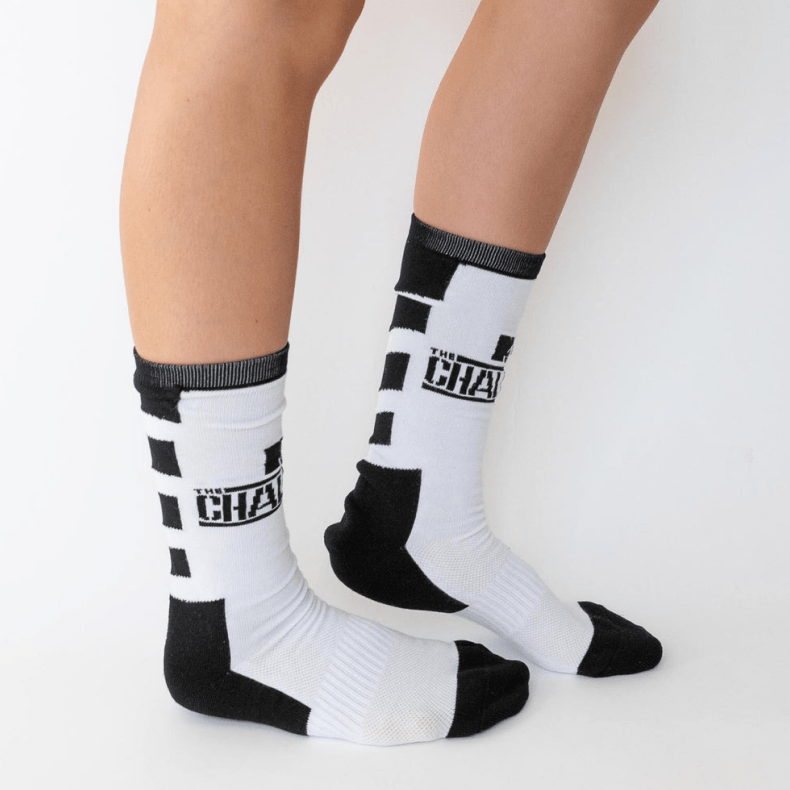 The Challenge Logo Schwarz und Weiß Socken