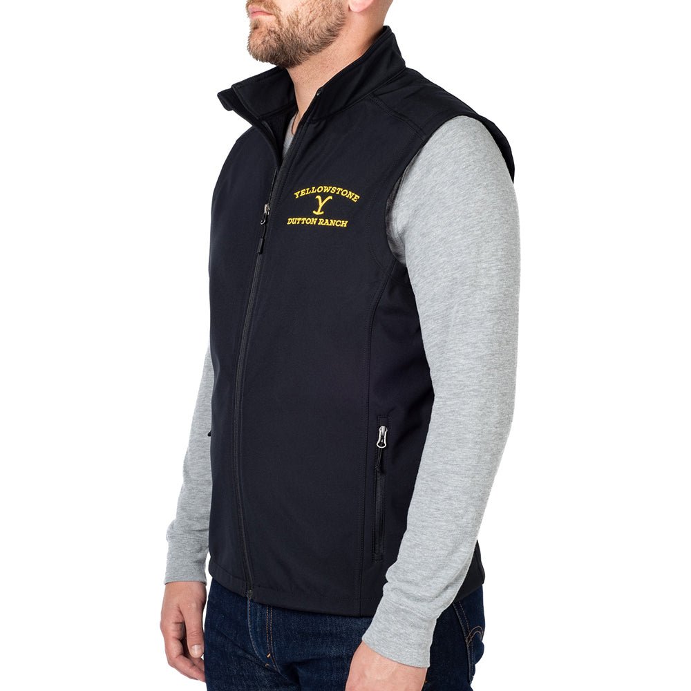 As Seen On Yellowstone Dutton Ranch Logo Core Soft Shell Vest - Paramount Shop