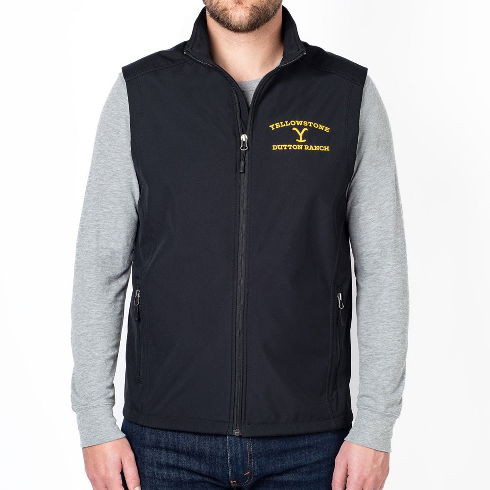 As Seen On Yellowstone Dutton Ranch Logo Core Soft Shell Vest - Paramount Shop