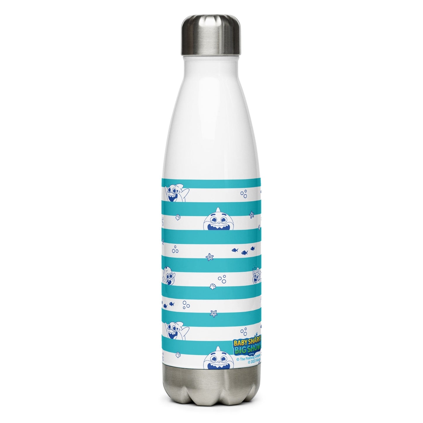 Baby Shark's Big Show Striped Stainless Steel Water Bottle - Paramount Shop