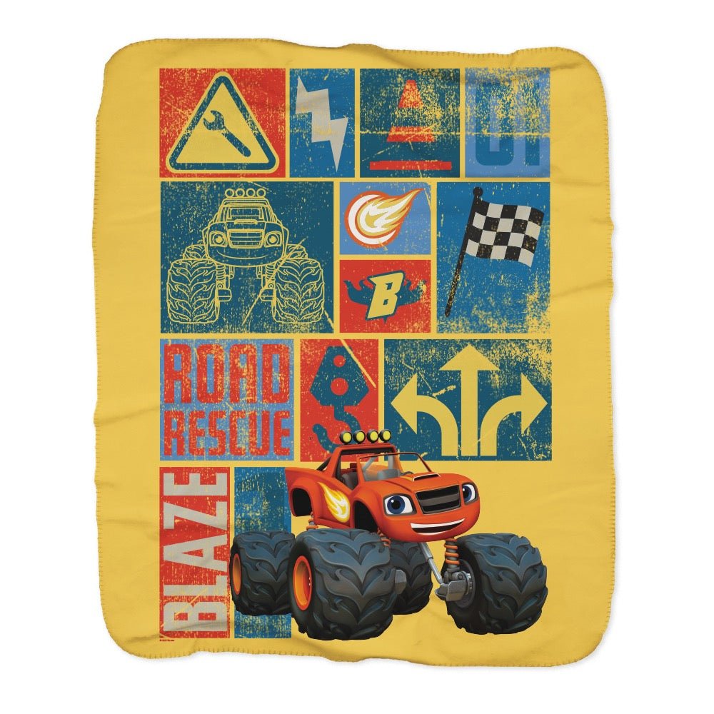 Blaze & The Monster Machines Road Rescue Sherpa Blanket - Paramount Shop