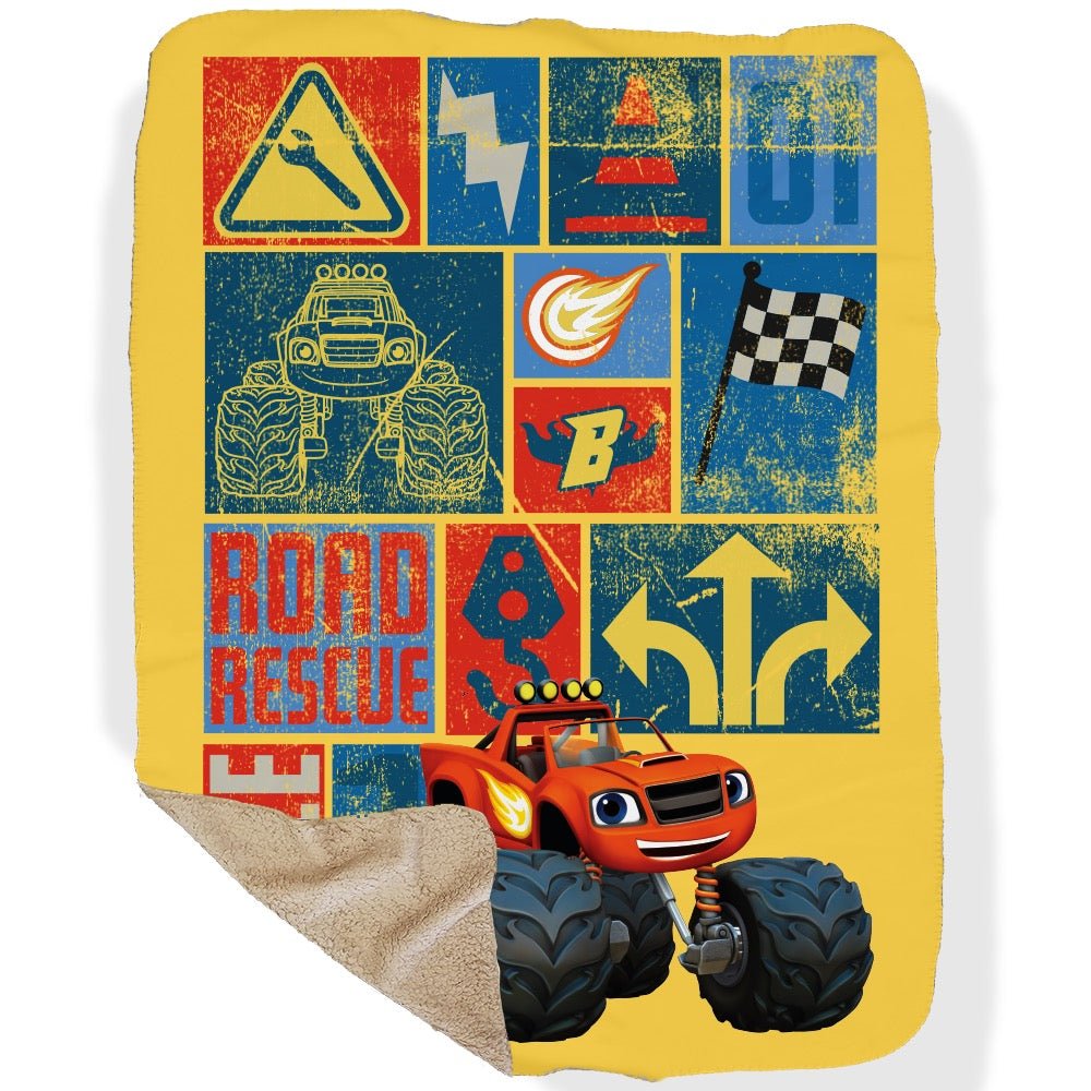 Blaze & The Monster Machines Road Rescue Sherpa Blanket - Paramount Shop