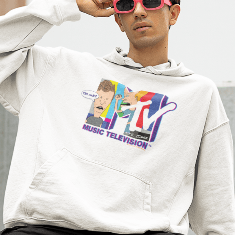 Beavis und Butt-Head MTV Logo Sweatshirt mit Kapuze