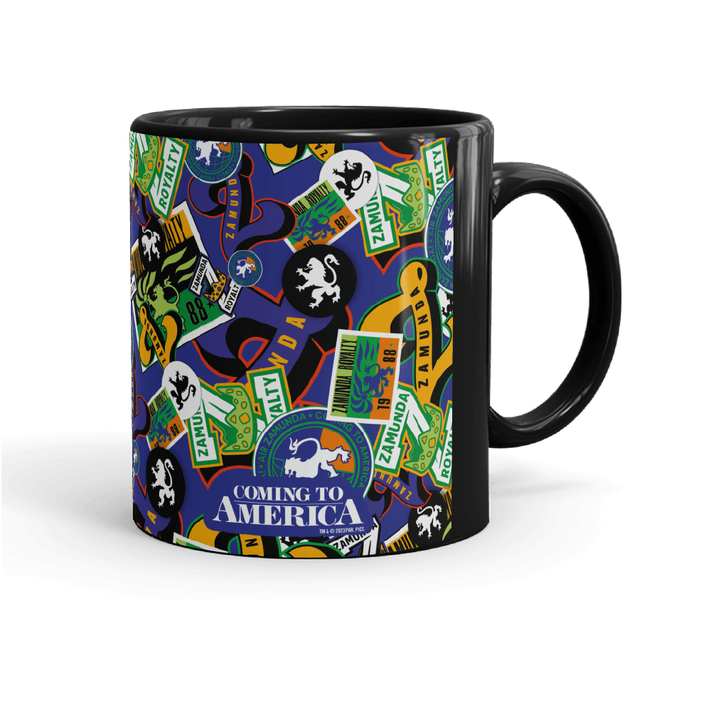 Coming To America Zamunda Pattern Black Mug - Paramount Shop