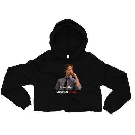 Criminal Minds Spencer Reid Actually... Women's Fleece Crop Hooded Sweatshirt - Paramount Shop