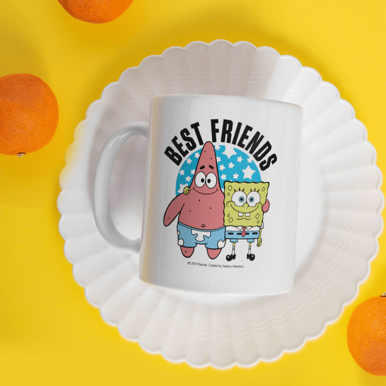 SpongeBob Schwammkopf Beste Freunde Personalisierbar 11 Unzen Tasse