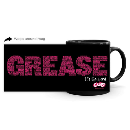 Grease Is The Word Black Mug - Paramount Shop