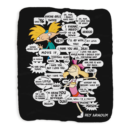 Hey Arnold! Comic Grey Sherpa Blanket - Paramount Shop