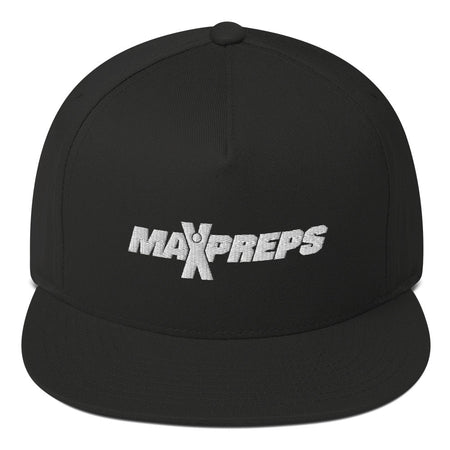 MaxPreps Logo White Embroidered Flat Bill Hat - Paramount Shop