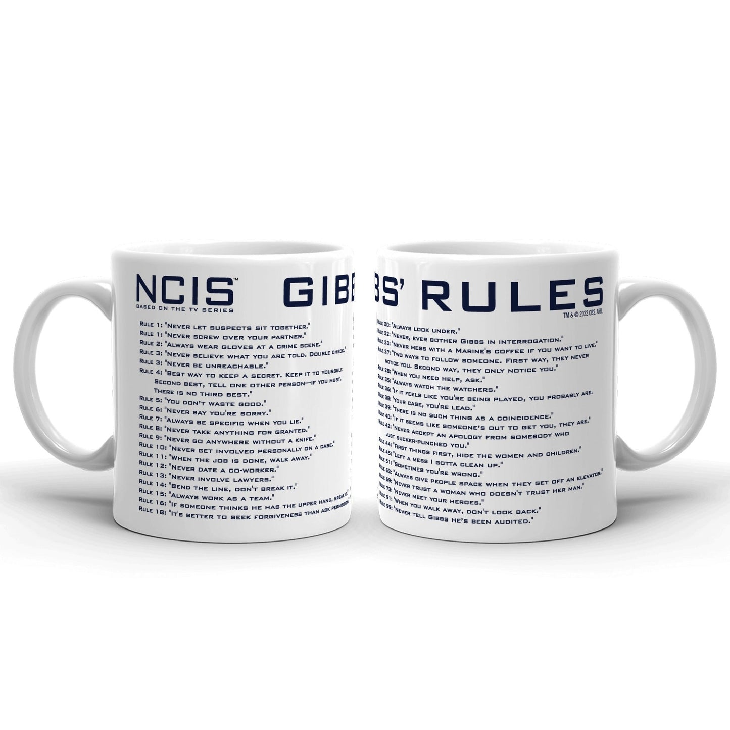 NCIS Gibbs' Rules White Mug - Paramount Shop