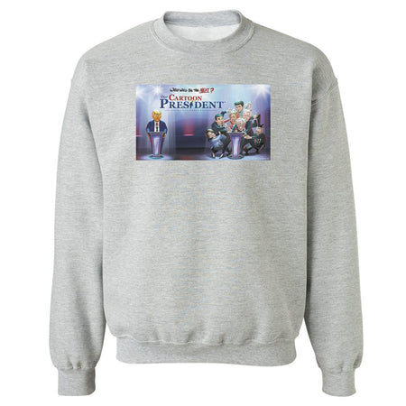 Our Cartoon President Who Will Be the Next Cartoon President? Fleece Crewneck Sweatshirt - Paramount Shop