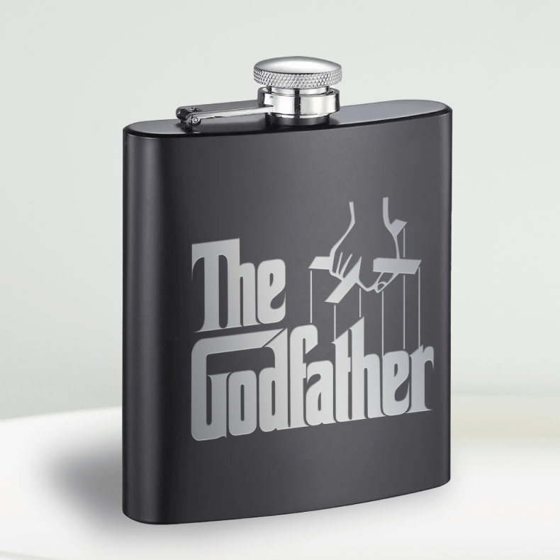 The Godfather Logo Laser Engraved Flask