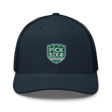 Pick Six Podcast Logo Retro Trucker Hat - Paramount Shop