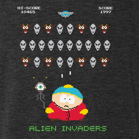 South Park Alien Invaders Men's Tri - Blend T - Shirt - Paramount Shop