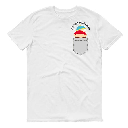 South Park Cartman I'll Poop Where I Want Pocket Adult Short Sleeve T - Shirt - Paramount Shop