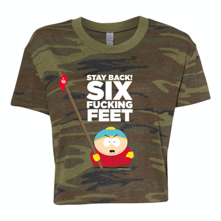 South Park Cartman Six Feet Back Women's Jersey Crop T - Shirt - Paramount Shop