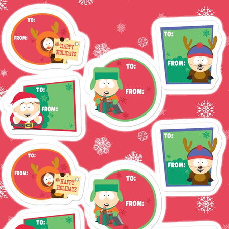 South Park Holiday Gift Label Sticker Sheet - Paramount Shop