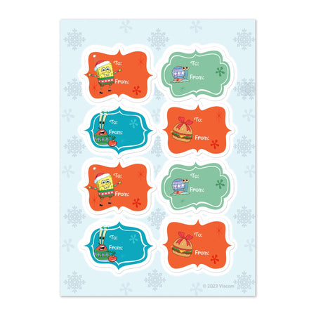 SpongeBob Holiday Label Sticker Sheet - Paramount Shop