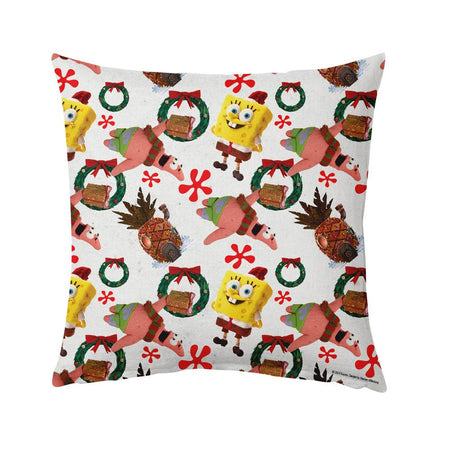 SpongeBob SquarePants and Patrick Holiday Pillow - 16" x 16" - Paramount Shop