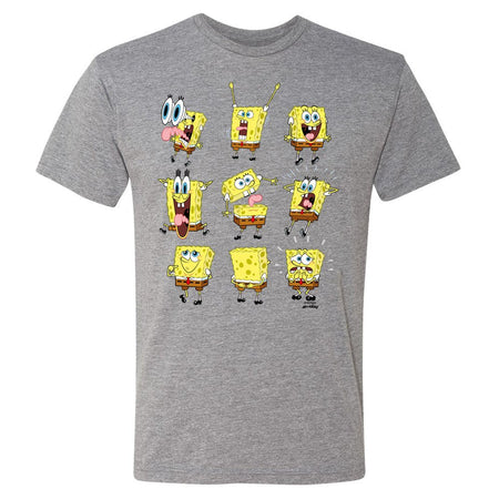 SpongeBob SquarePants Feelin' Moody Tri - Blend Short Sleeve T - Shirt - Paramount Shop