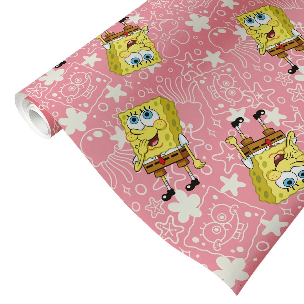 SpongeBob SquarePants Pink Jellyfish Wrapping Paper - Paramount Shop