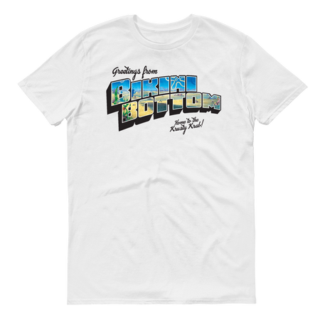 SpongeBob SquarePants Sponge on the Run Greetings From Bikini Bottom Adult Short Sleeve T - Shirt - Paramount Shop