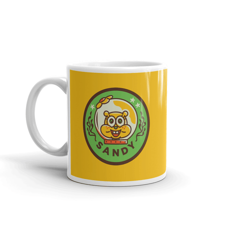 SpongeBob SquarePants Sponge on the Run Sandy Badge White Mug - Paramount Shop