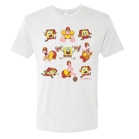 SpongeBob SquarePants SpongeBob and Patrick Football Mash - Up Men's Tri - Blend T - Shirt - Paramount Shop