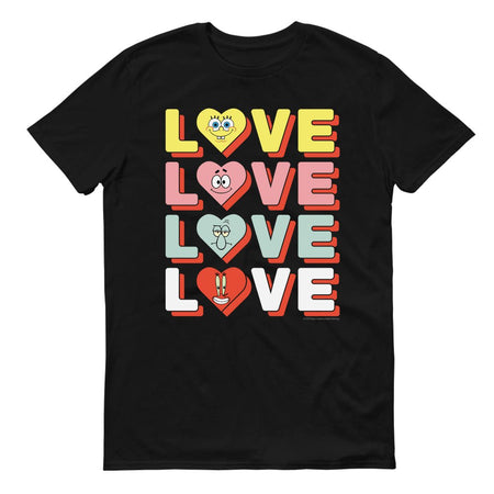 SpongeBob SquarePants Stacked Love Adult Short Sleeve T - Shirt - Paramount Shop