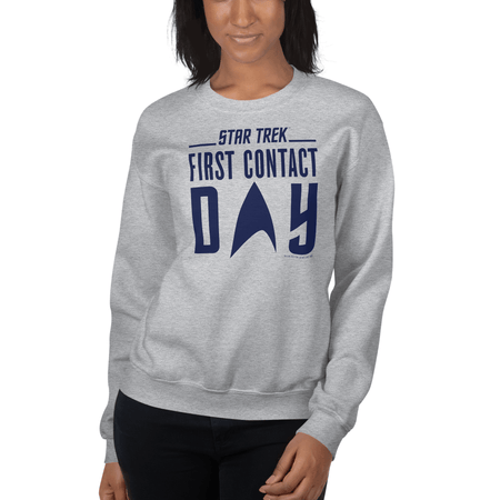 Star Trek: First Contact Day Blue Logo Fleece Crewneck Sweatshirt - Paramount Shop