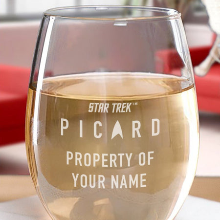 Star Trek: Picard Property Of Personalized Stemless Wine Glass - Paramount Shop