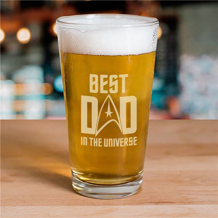 Star Trek: The Original Series Best Dad In The Universe Laser Engraved Pint Glass - Paramount Shop