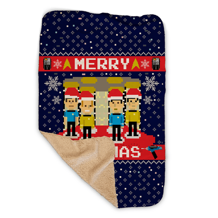 Star Trek: The Original Series Merry Trekmas Sherpa Blanket - Paramount Shop