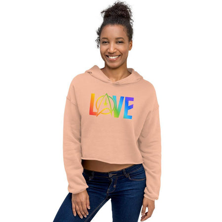 Star Trek: The Original Series Pride Love Women's Fleece Crop Hooded Sweatshirt - Paramount Shop