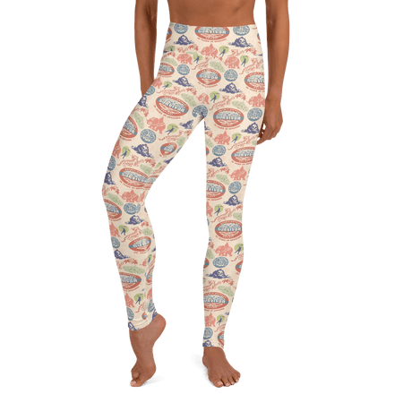 Survivor 20 Years 40 Seasons All Over Color Logo Pattern Women's All - Over Print Yoga Leggings - Paramount Shop