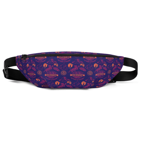 Survivor 20 Years 40 Seasons All Over Purple Pattern Premium Fanny Pack - Paramount Shop