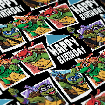 Teenage Mutant Ninja Turtles: Mutant Mayhem Happy Birthday Pattern Wrapping Paper - Paramount Shop