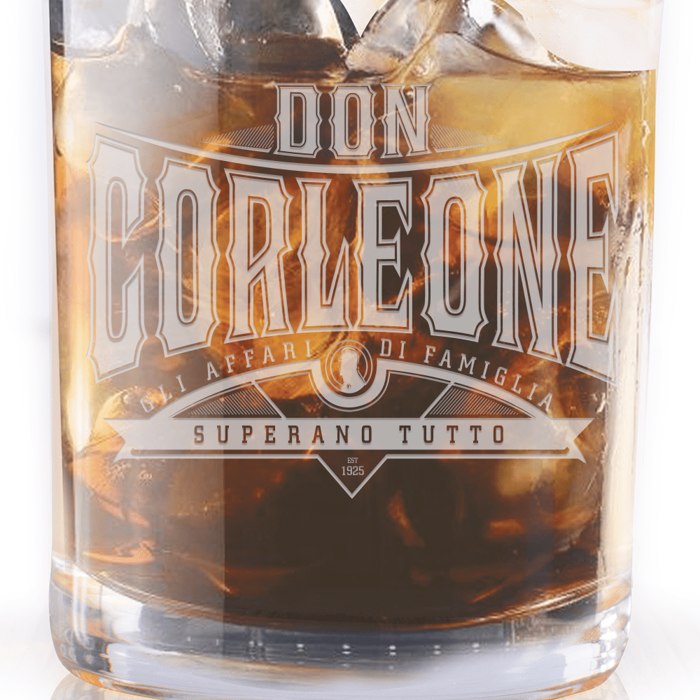 The Godfather Don Corleone Laser Engraved Rocks Glass - Paramount Shop