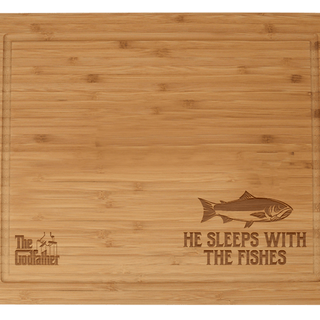 The Godfather He Sleeps With The Fishes Laser Engraved Cutting Board - Paramount Shop