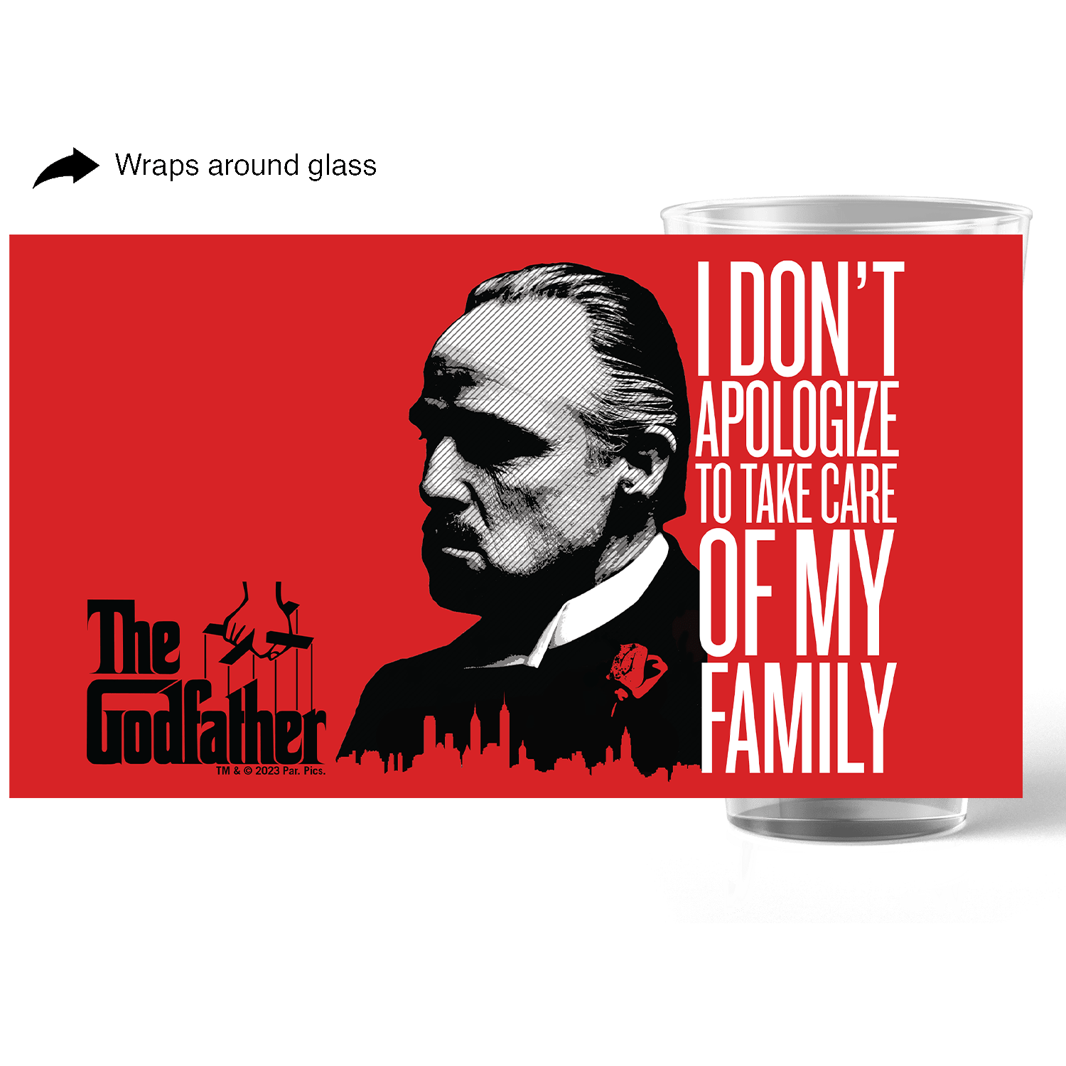 The Godfather "I Don't Apologize" 17 oz Pint Glass - Paramount Shop