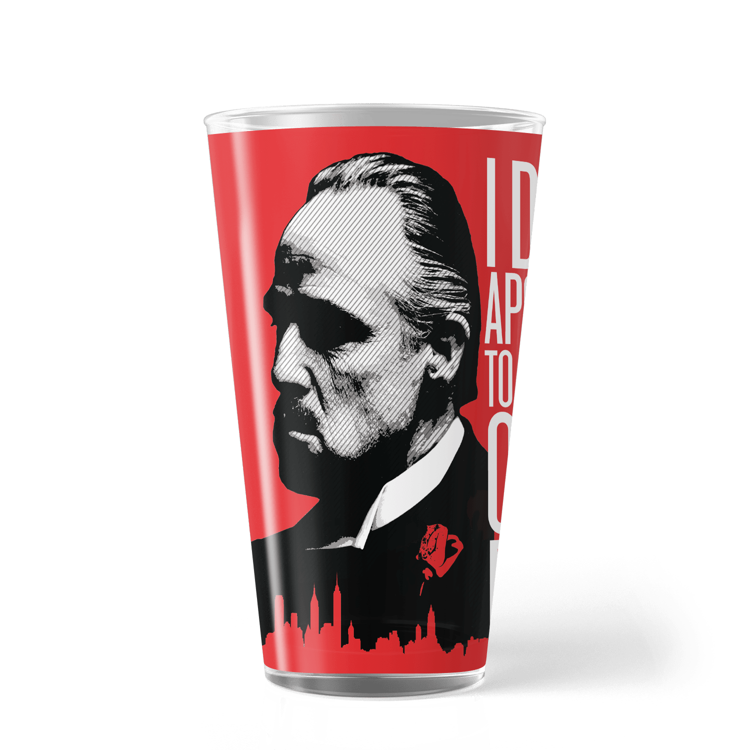 The Godfather "I Don't Apologize" 17 oz Pint Glass - Paramount Shop