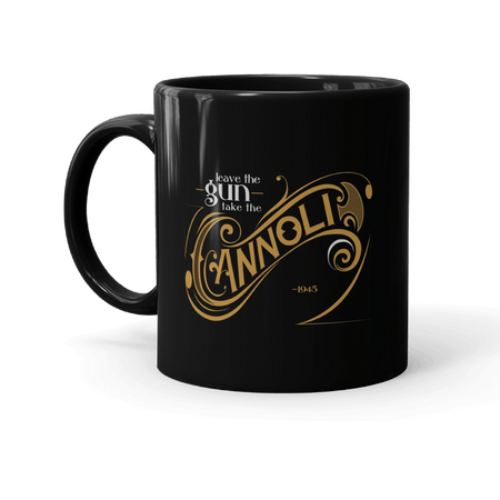 The Godfather "Leave The Gun. Take The Cannoli." Black Mug - Paramount Shop