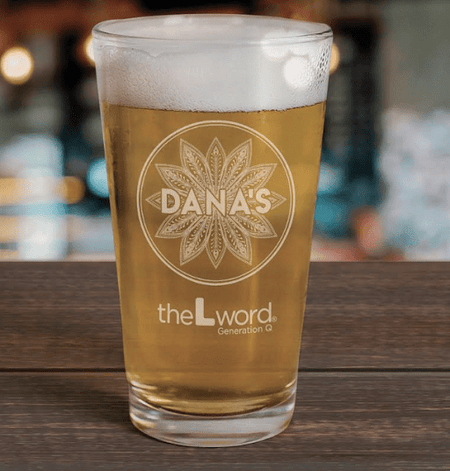 The L Word: Generation Q Dana's Bar Logo 16 oz Laser Engraved Pint Glass - Paramount Shop