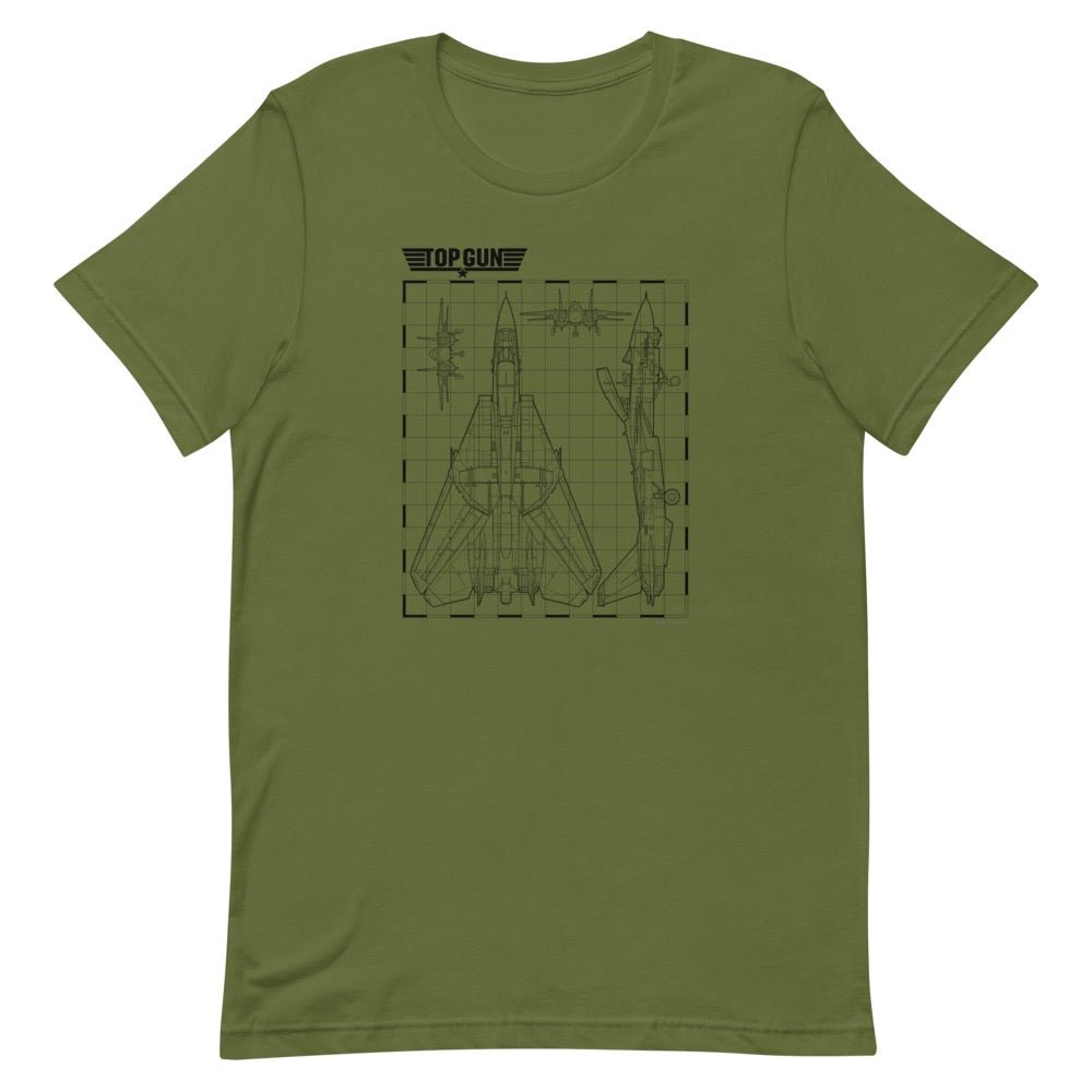 Top Gun Fighter Jet Schematics Unisex Premium T - Shirt - Paramount Shop