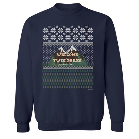Twin Peaks Welcome to Twin Peaks Ugly Holiday Fleece Crewneck Sweatshirt - Paramount Shop